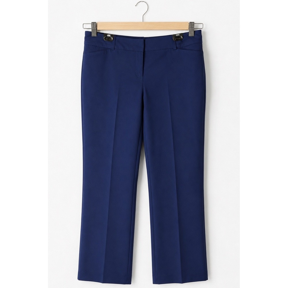 New York & Company Dress Pants Women 18 Petite Navy Blue Straight Leg Preppy